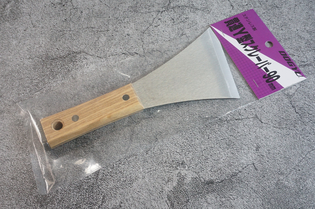 DOGYU Scraper Stainless Penetrating Y Type Scraper Blade Width 90mm Total Length 205mm 01881
