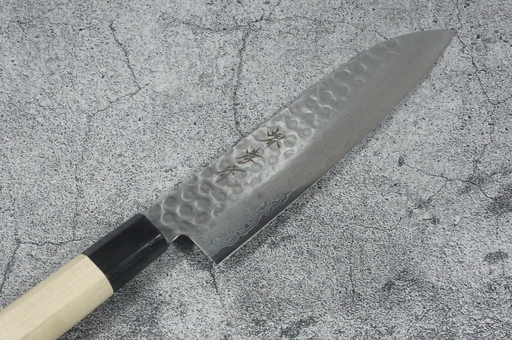 Sakai Takayuki Hammered Damascus Stainless Steel Alloy 45 Layers Santoku Knife 180mm 07252