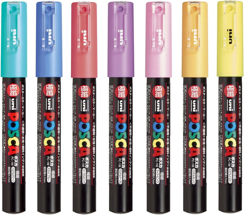 Uni POSCA Extra-Fine Pastel 7 Colors Set PC-1M 7C