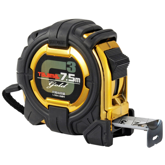 TAJIMA G3GL25-75SBL G3 Gold Lock-25 7.5m w/Shaku Scale