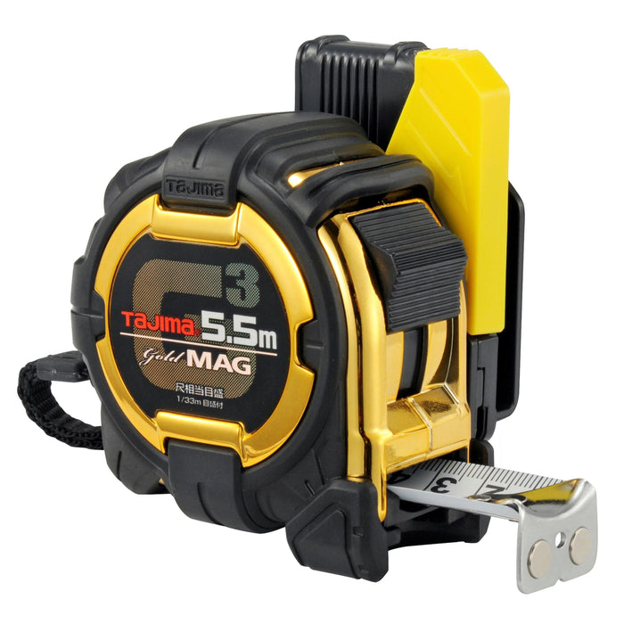 TAJIMA SFG3GLM25-55SBL G3 Gold Lock Magnet Claw 25 5.5m w/Shaku Scale w/Holder
