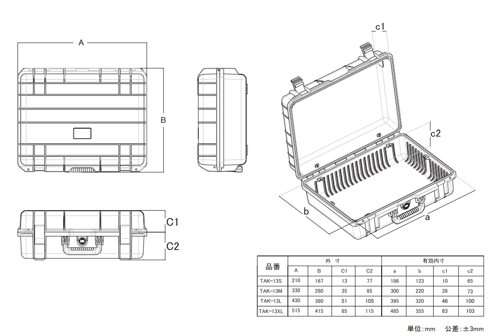 TRUSCO Protector Tool Case L210mm TAK13OD-S OD