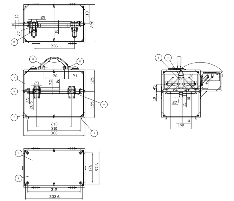 TRUSCO Aluminum Case TAC-360W