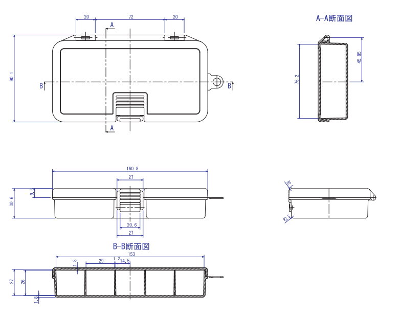TRUSCO Parts Case L161mm TPC-O5M