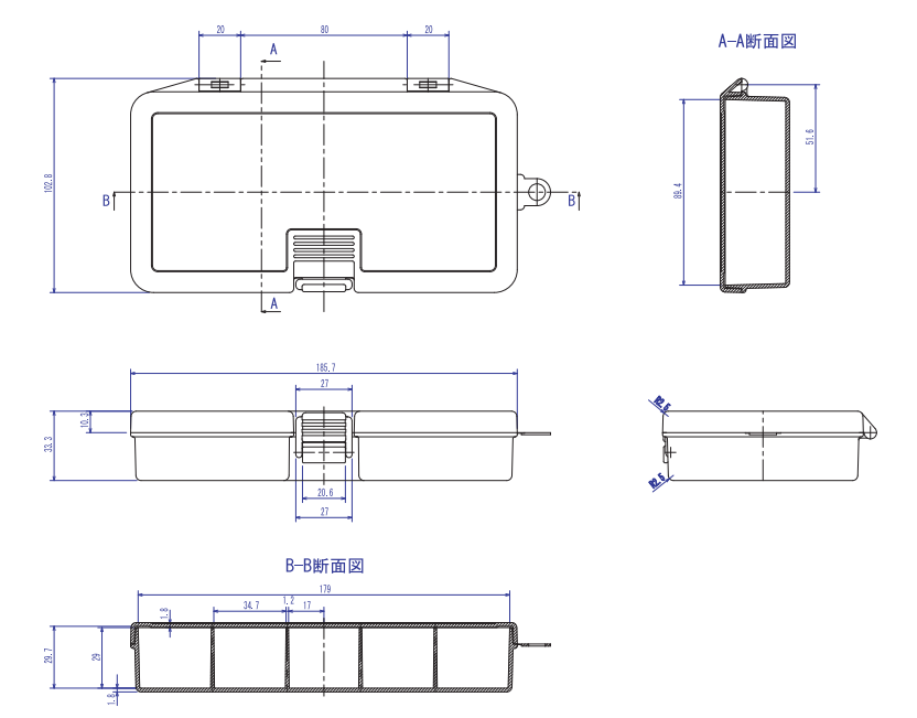 TRUSCO Parts Case L186mm TPC-O5L