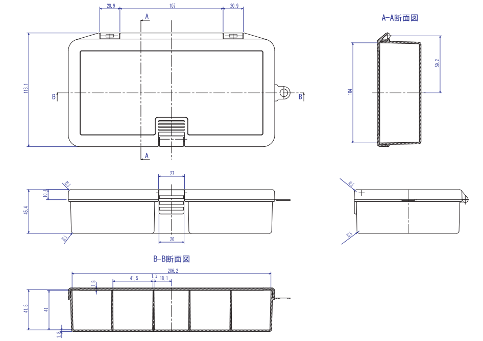 TRUSCO Parts Case L214mm TPC-O5LL