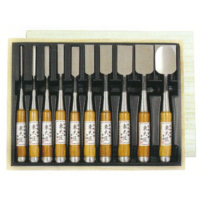 Japanese Wood Chisel Set Blue Steel A-10