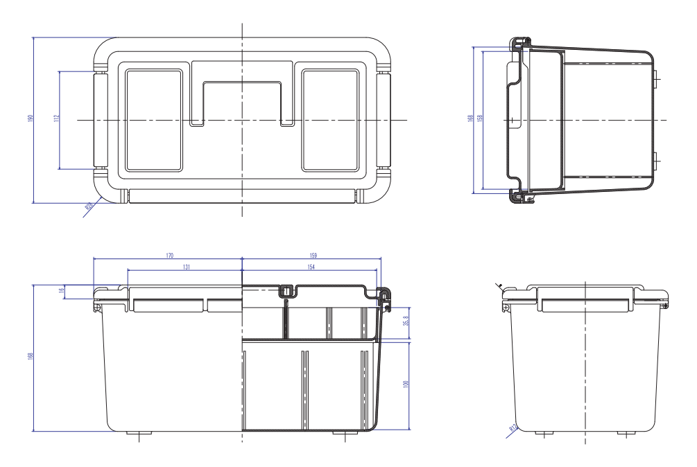 TRUSCO Waterproof Tool Box TWG-72