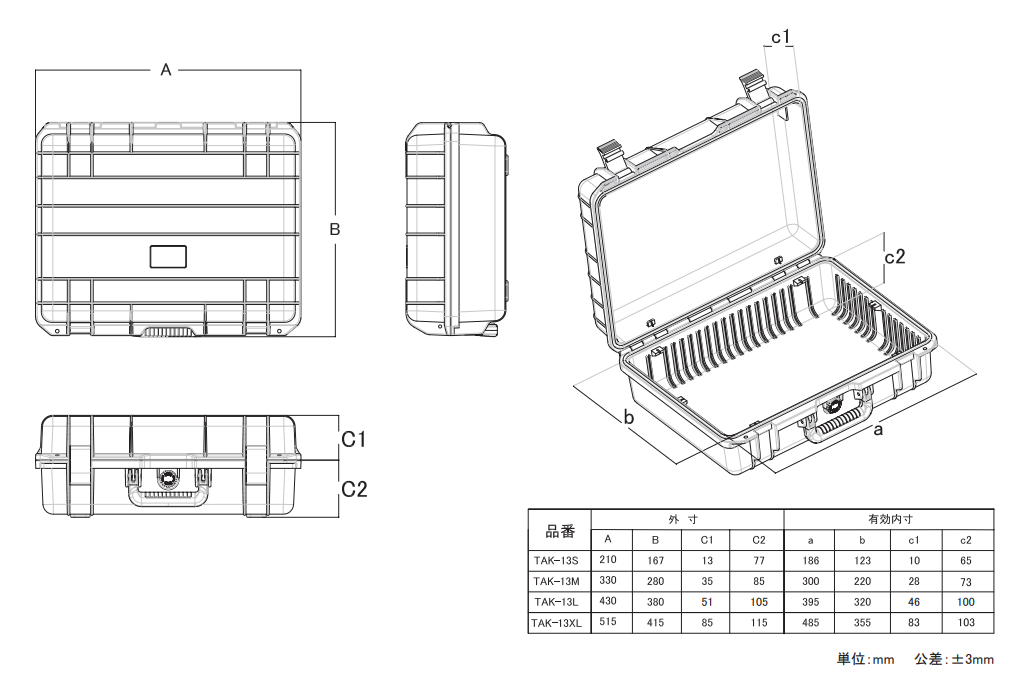 TRUSCO Protector Tool Case L420mm TAK13OD-ML OD