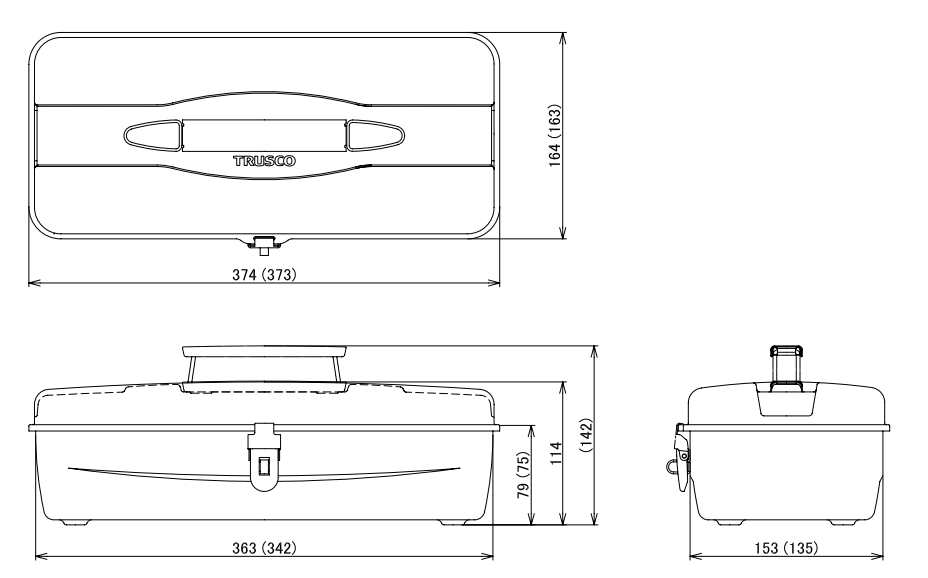 TRUSCO Stainless Hip Roof Tool Box TSY-370