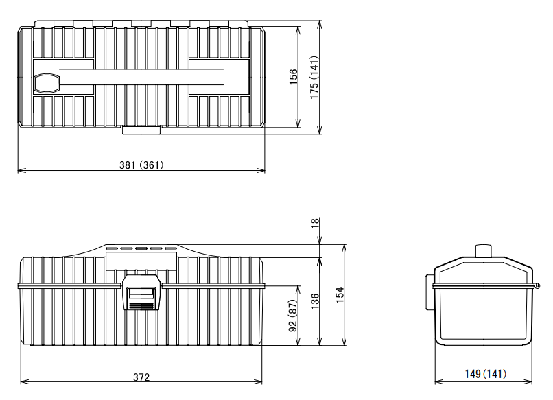 TRUSCO Plastic Tool Box YP-350-B