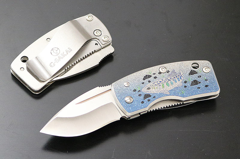 G.SAKAI Money lip - Folding Knife Kingfisher Blade Length 41 mm Design or Amago Design