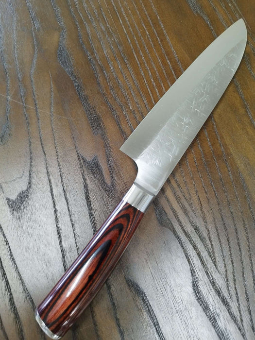 Takeshi Saji 銀将 - GINSHO High-Speed Steel SRS13 Santoku 180mm with Brown Plywood Handle