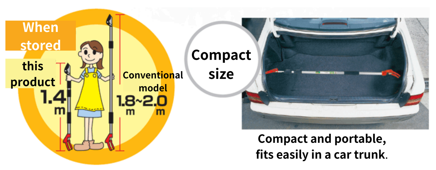 Kamaki 3-Step Telescopic High-Branch Pruning Shears Anvil Type Length 3.0 m No. 1450A