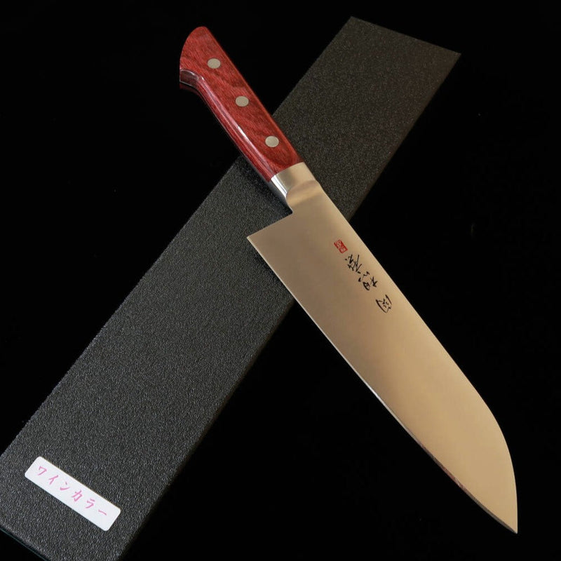 SEKI SOUMA Molybdenum Steel Red plywood handle Santoku Knife 175 mm