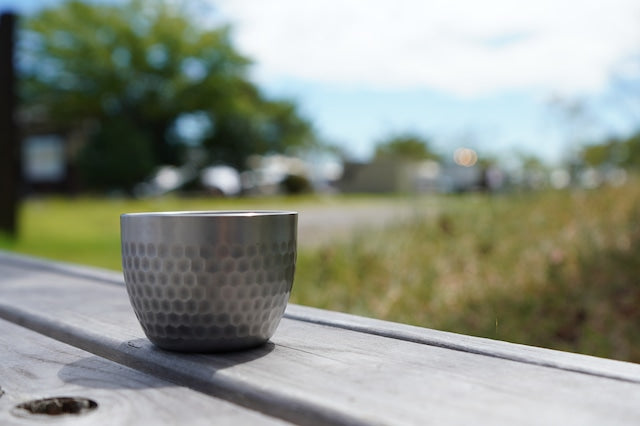 Titanium Hammered Sake Cup Double-Wall 80 ml Made in Tsubame Japan