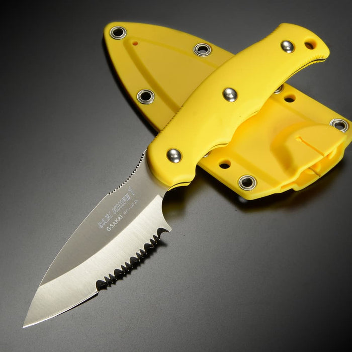 G.SAKAI Sabi Knife 1 Half Serrated Blade Black or Yellow