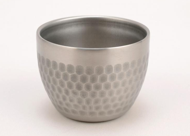 Titanium Hammered Sake Cup Double-Wall 80 ml Made in Tsubame Japan