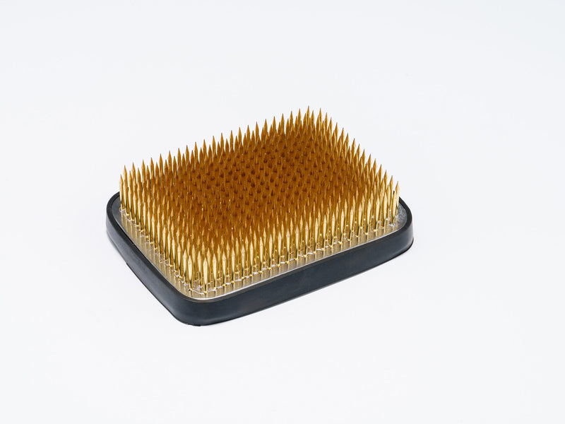 ISHIZAKI MIYABI Brass Square-Shaped Ikebana Kenzan for a Fowering Plant