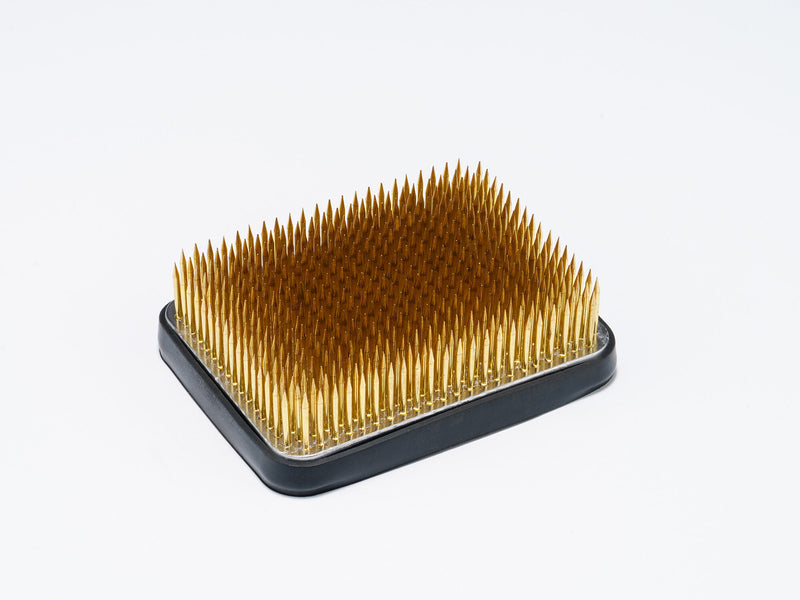 ISHIZAKI MIYABI Brass Square-Shaped Ikebana Kenzan for a Fowering Plant