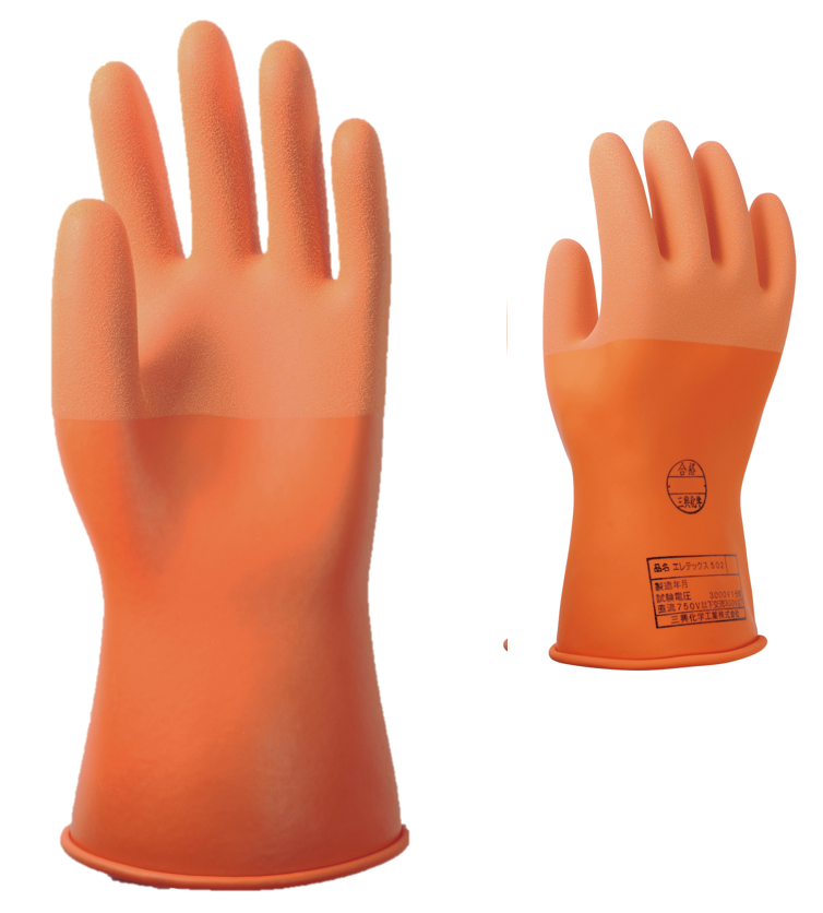 Sanko Chemical Eletex Electrical Insulation Gloves Made in Japan No. 502 (3 Pairs Set)
