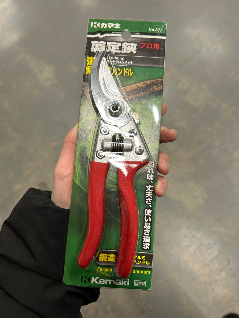 Kamaki Forged Aluminum Pruning Shears Hard Chrome Blade Bypass Type Total Length 190 mm No. 877