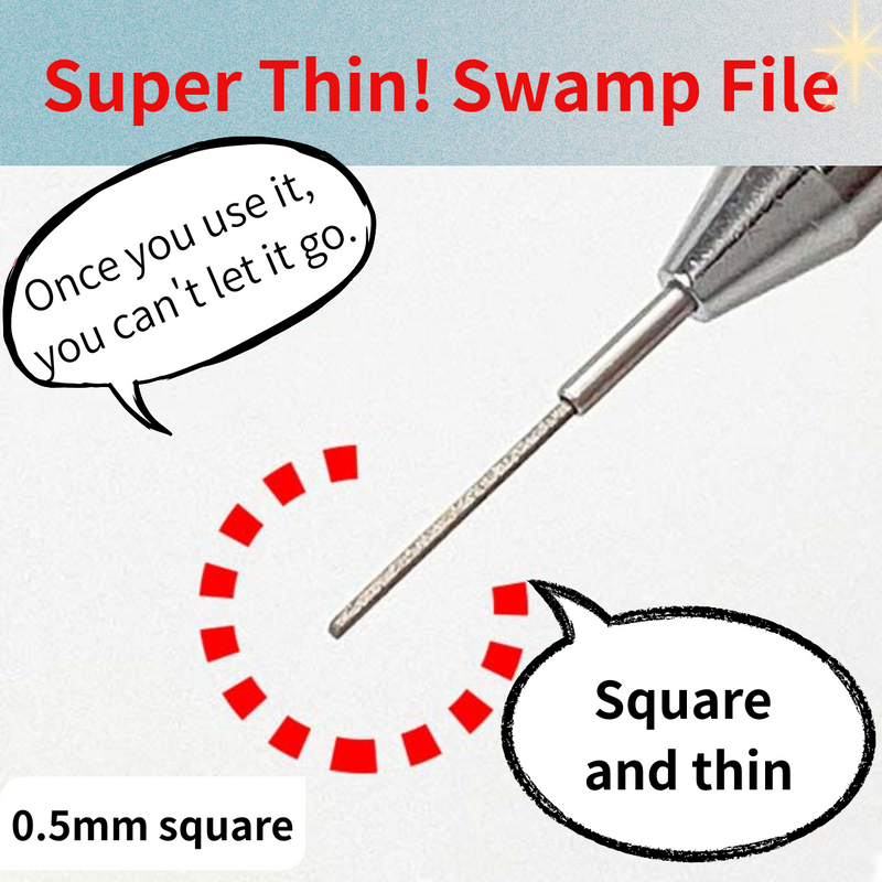EIGER Super Fine Swamp File Round or Square 0.3 mm or 0.5 mm