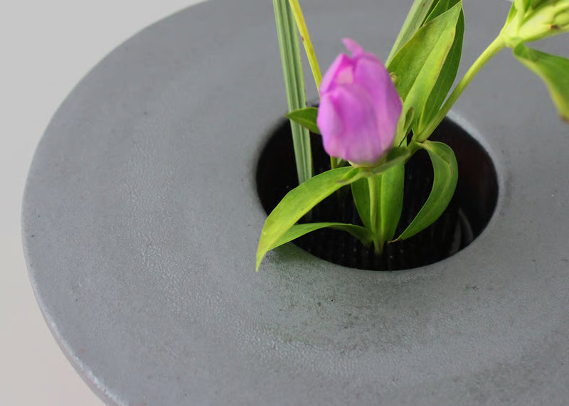 MYK KENZAN - Rei Pottery with Removable Φ60 Stainless Steel Kenzan