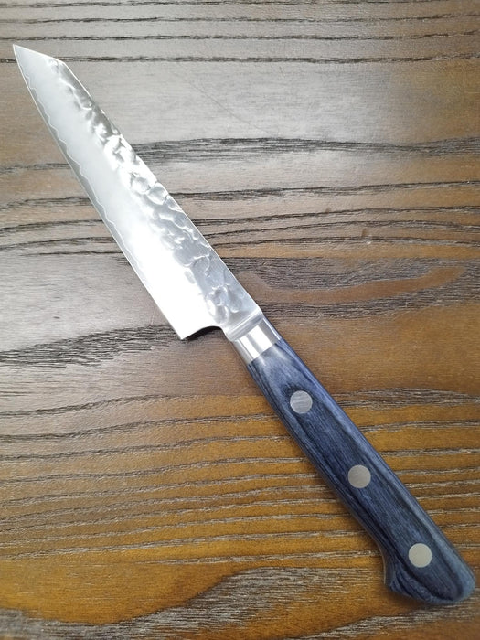 AUS10 Hammered Kiritsuke Petty 145mm Navy Blue Plywood Handle