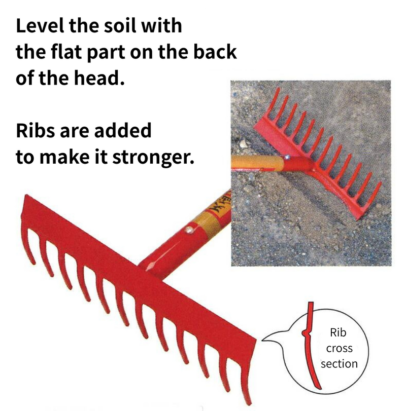 DOUKAN 12 Claws Steel Rakes with Soil Leveling Plate Total 1380 mm DK-850