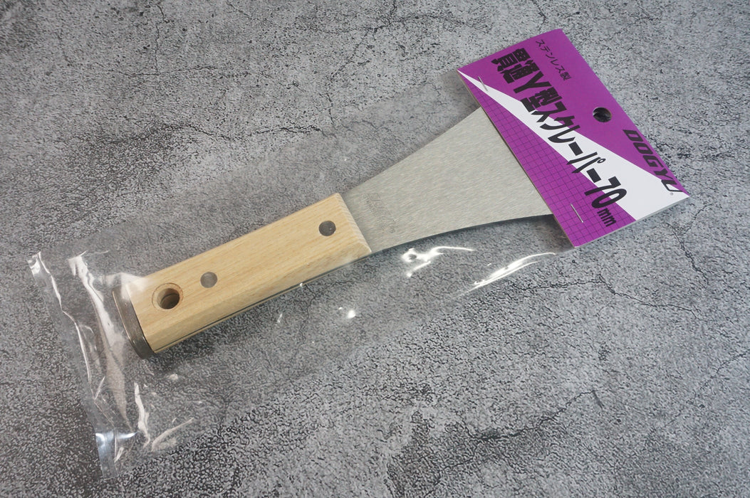 DOGYU Scraper Stainless Penetration Y Type Scraper Blade Width 70mm Total Length 195mm 01880