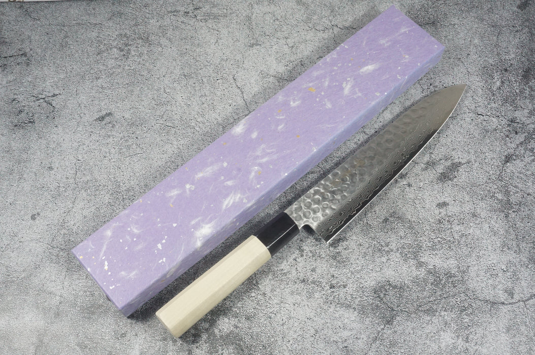 Sakai Takayuki Hammered Damascus Stainless Steel Alloy 45 Layers Gyuto Knife 210mm 07255