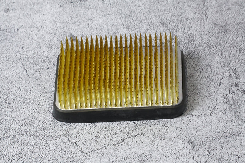 ISHIZAKI MIYABI Brass Square-Shaped Ikebana Kenzan for a Fowering Plant