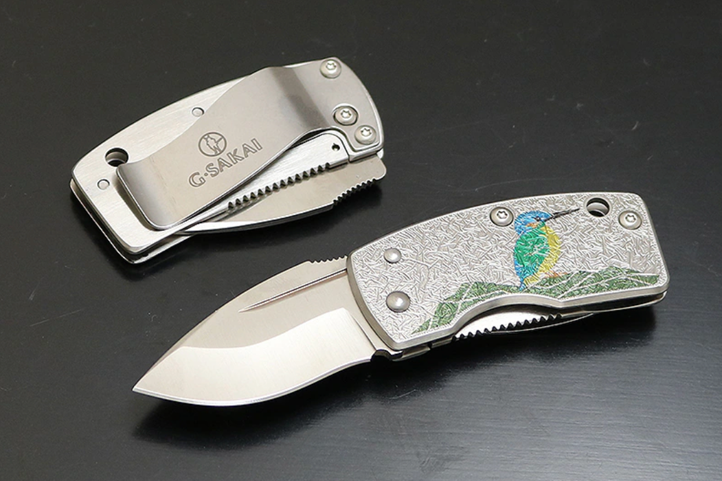 G.SAKAI Money lip - Folding Knife Kingfisher Blade Length 41 mm Design or Amago Design