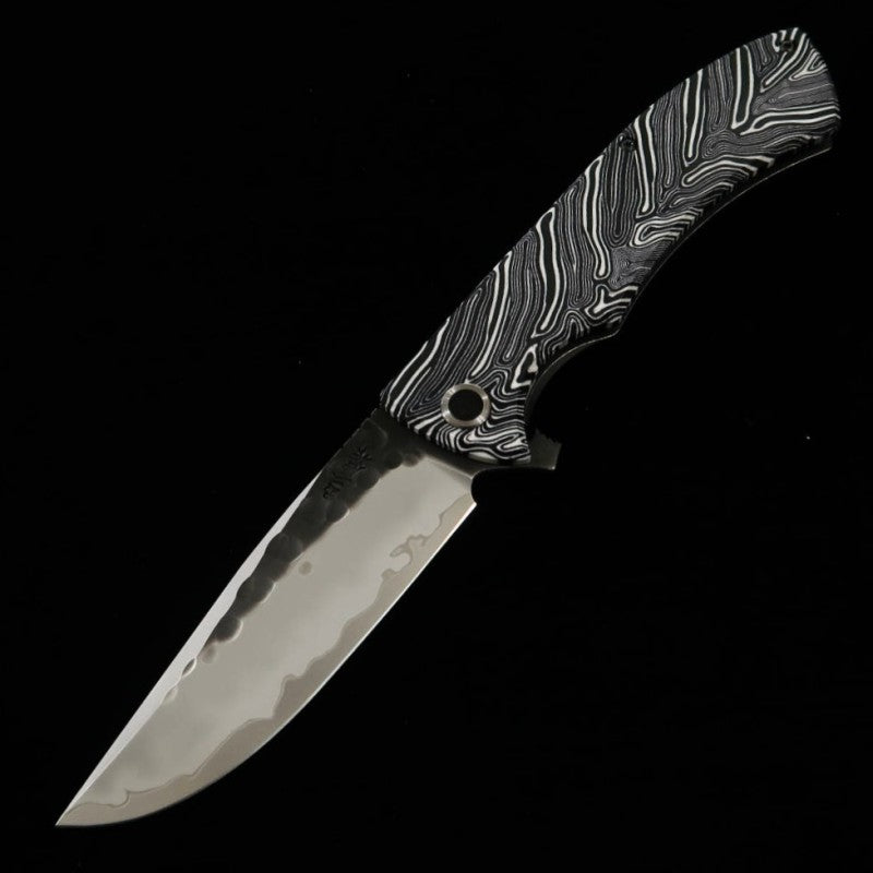 Nigara Folding Knife SG2 Black Hammered Blade G10 Handle Blade Length 100 mm