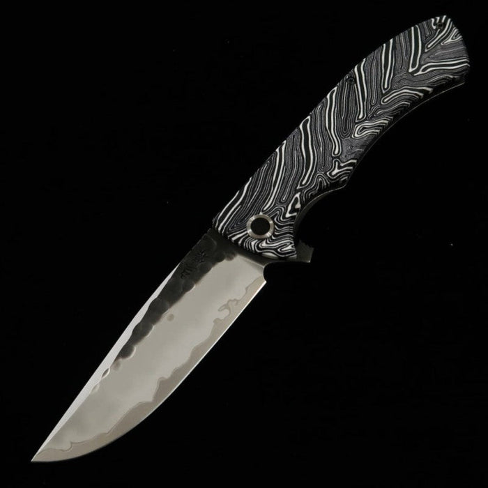 Nigara Folding Knife SG2 Black Hammered Blade G10 Handle Blade Length 100 mm