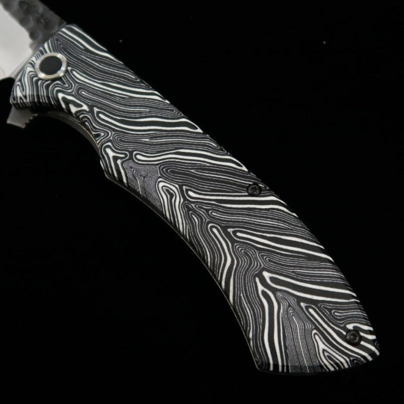 Nigara Folding Knife SG2 Black Hammered Blade G10 Handle Blade Length 100 mm