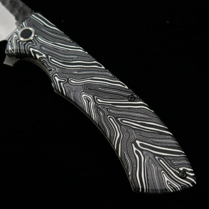 Nigara Folding Knife SG2 Black Hammered Blade G10 Handle Blade Length 100 mm