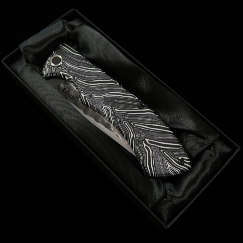 Nigara Folding Knife SG2 Black Hammered Blade G10 Handle Blade Length 100 mm