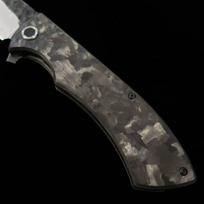 Nigara Folding Knife SG2 Black Hammered Blade Carbon Handle Blade Length 100 mm