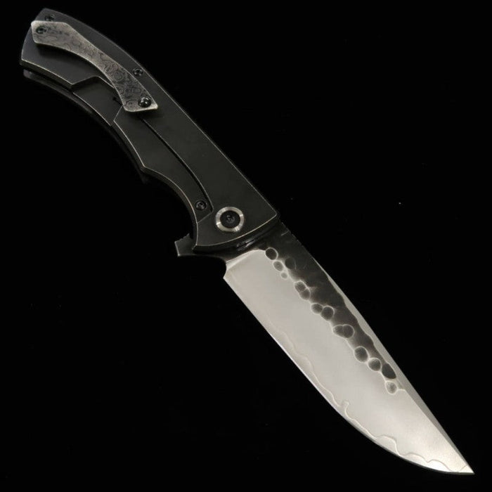 Nigara Folding Knife SG2 Black Hammered Blade Carbon Handle Blade Length 100 mm