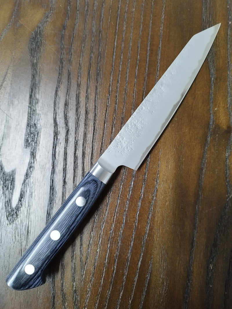 Blue＃2 Steel Nashiji Kiritsuke Petty 145mm Navy Blue Plywood Handle