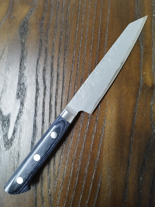 Blue＃2 Steel Nashiji Kiritsuke Petty 145mm Navy Blue Plywood Handle