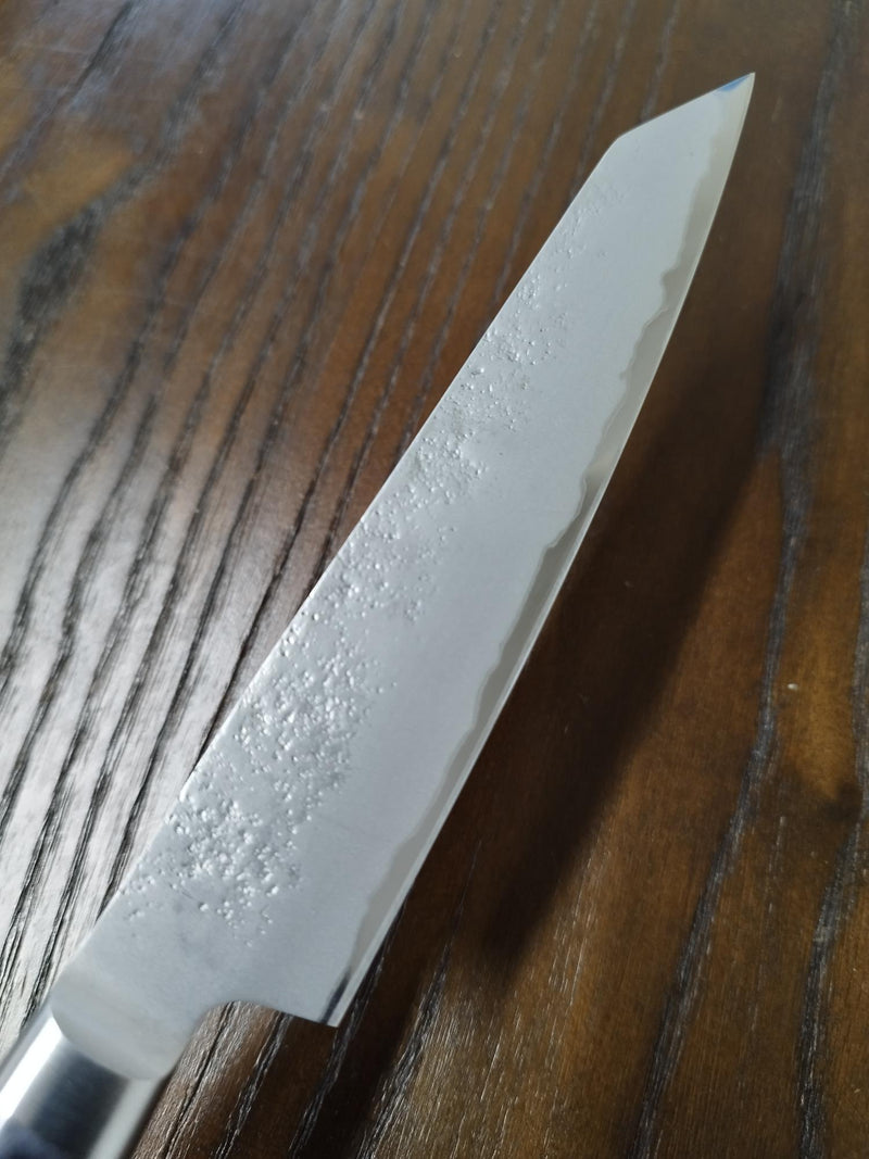 Blue＃2 Steel Nashiji Kiritsuke Petty 145mm Navy Blue Plywood Handle