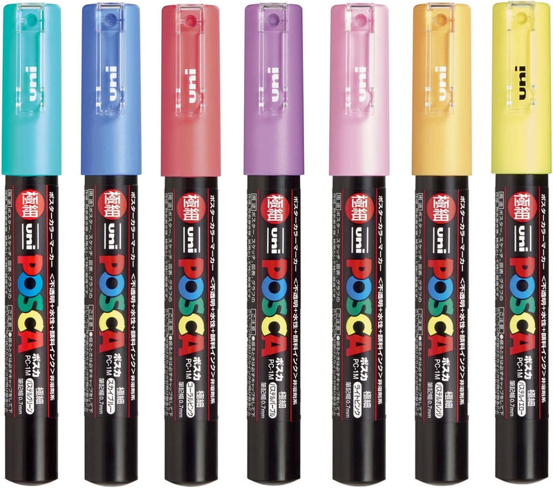 Uni POSCA Extra-Fine Pastel 7 Colors Set PC-1M 7C