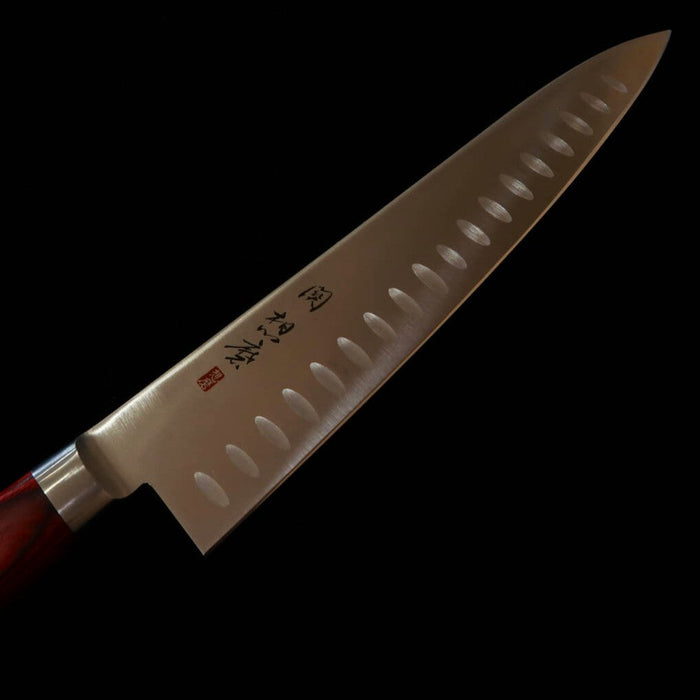 SEKI SOUMA Molybdenum Steel Dimple Blade Red plywood handle Gyuto Knife 210 mm