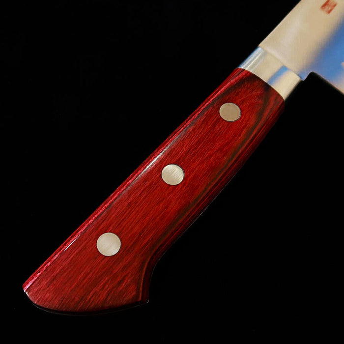 SEKI SOUMA Molybdenum Steel Dimple Blade Red plywood handle Gyuto Knife 210 mm