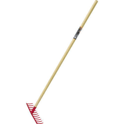 TRUSCO Steel Rake with Wooden Handle 12-Tooth TSRM12