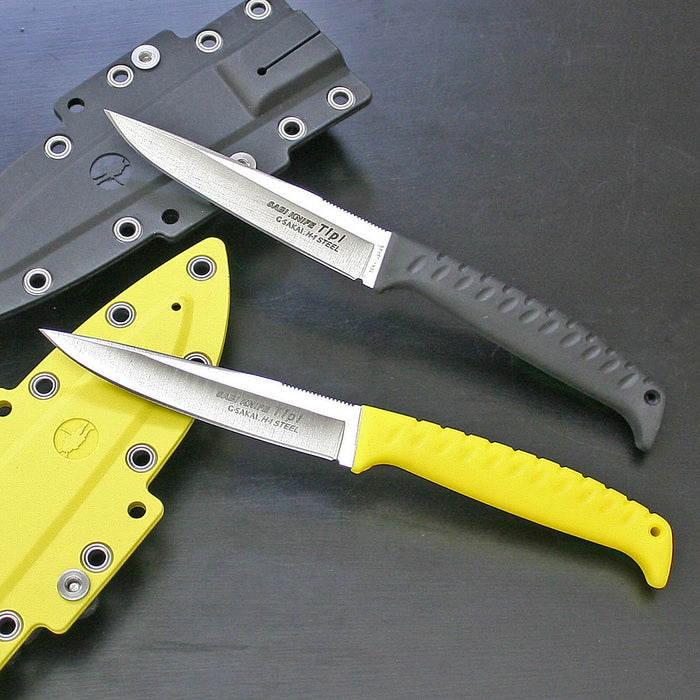 G.SAKAI Sabi Knife - Tipi Blade Length 96 mm Black or Yellow
