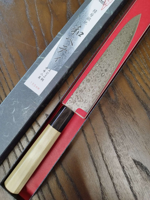 Misuzu Hamono AUS10 Damascus Petty 150 mm VT42-H8